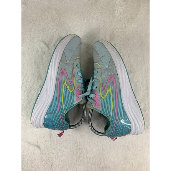 Skechers Go Run Elevate Girls Size 5.5 Blue Pink Lace Up Low Top Running Shoes - Picture 5 of 8